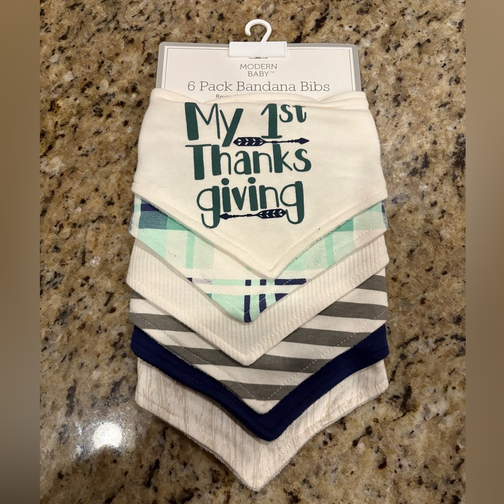 Modern Baby Bandana Bibs NWOT - Thanksgiving Theme